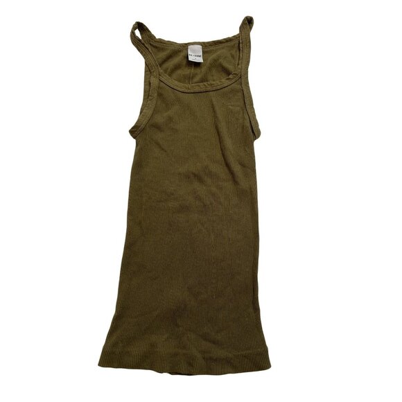 RE/DONE Ribbed Tank Top in Green - Picture 1 of 3